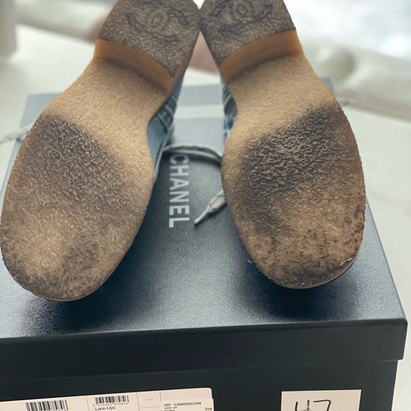 SOLD Chanel Denim Lace Up Booties 20P - Picture 2 of 7